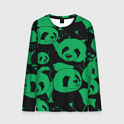 Мужской лонгслив Panda green pattern