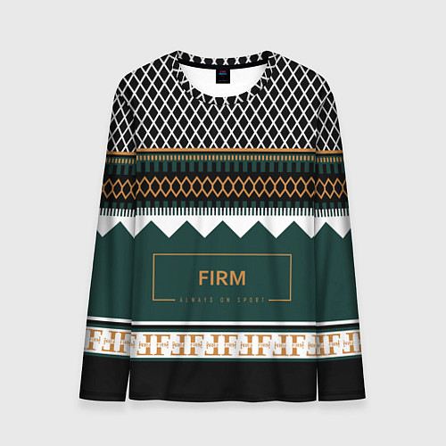 Мужской лонгслив FIRM как свитер из 90х / 3D-принт – фото 1