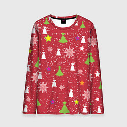 Лонгслив мужской Red new year, цвет: 3D-принт