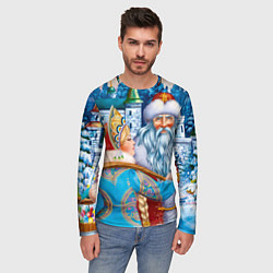 Лонгслив мужской Дед Мороз со Снегуркой, цвет: 3D-принт — фото 2