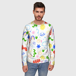 Лонгслив мужской Детские рисунки, цвет: 3D-принт — фото 2