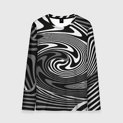 Лонгслив мужской Black and white abstract pattern, цвет: 3D-принт