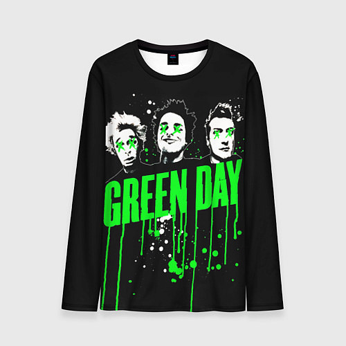 Мужской лонгслив Green day paint / 3D-принт – фото 1