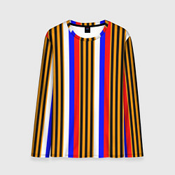 Лонгслив мужской Полосы триколор георгиевская лента, цвет: 3D-принт