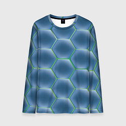 Лонгслив мужской Синии шестигранники, цвет: 3D-принт