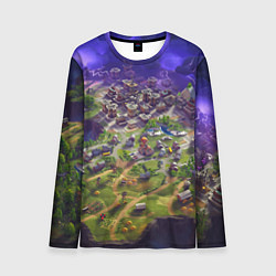 Лонгслив мужской Фортнайт карта, цвет: 3D-принт