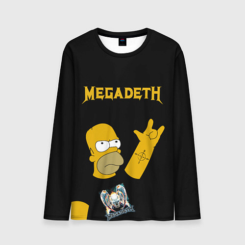 Мужской лонгслив Megadeth Гомер Симпсон рокер / 3D-принт – фото 1