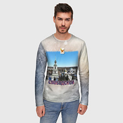 Лонгслив мужской Слободской - колокольня и Соборная площадь зимой, цвет: 3D-принт — фото 2