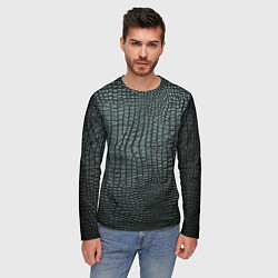 Лонгслив мужской Кожа крокодила - fashion, цвет: 3D-принт — фото 2