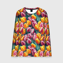 Лонгслив мужской Роскошные тюльпаны, цвет: 3D-принт
