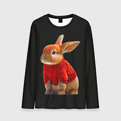 Лонгслив мужской Кролик в свитере, цвет: 3D-принт