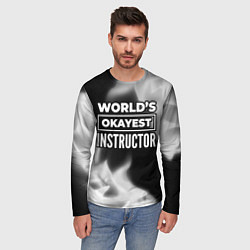 Лонгслив мужской Worlds okayest instructor - dark, цвет: 3D-принт — фото 2