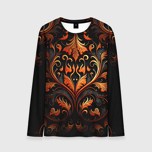 Мужской лонгслив Огненные узоры / 3D-принт – фото 1