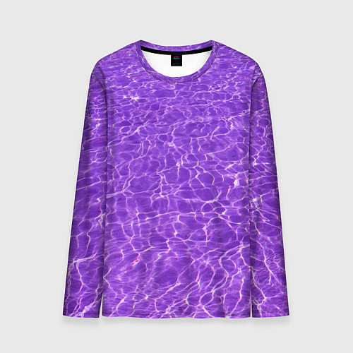 Мужской лонгслив Абстрактные фиолетовые волны воды / 3D-принт – фото 1