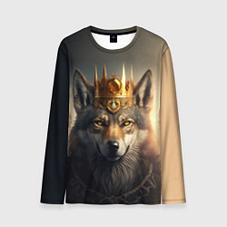 Лонгслив мужской Волк в золотой короне, цвет: 3D-принт