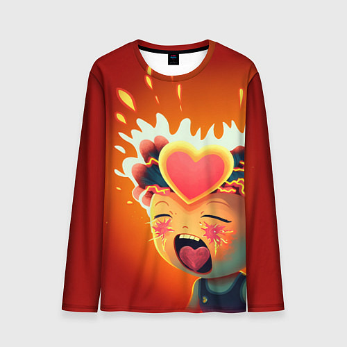 Мужской лонгслив Сгораю от любви / 3D-принт – фото 1