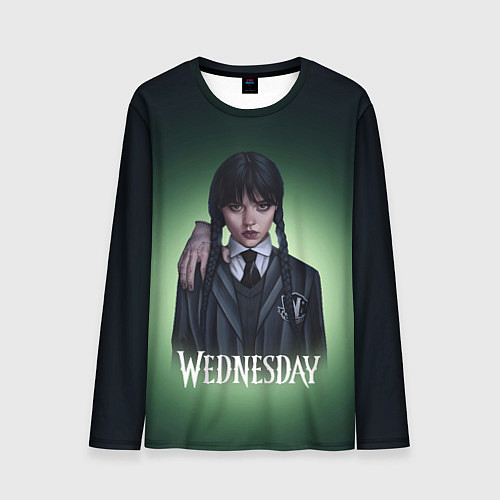 Мужской лонгслив Wednesday green / 3D-принт – фото 1