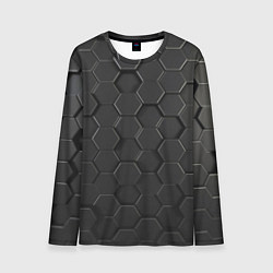 Лонгслив мужской Abstraction hexagon grey, цвет: 3D-принт
