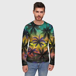 Лонгслив мужской Кроны пальм, Багамы, цвет: 3D-принт — фото 2