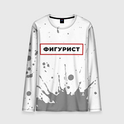 Лонгслив мужской Фигурист в рамке красного цвета, цвет: 3D-принт