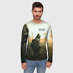 Лонгслив мужской STALKER Одиночка утром на ЧАЭС, цвет: 3D-принт — фото 2