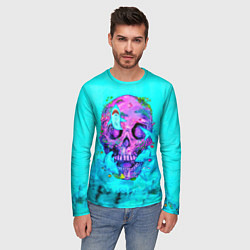Лонгслив мужской Череп с акулами, цвет: 3D-принт — фото 2