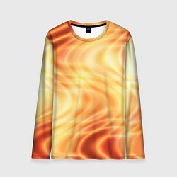 Лонгслив мужской Абстрактные оранжево-жёлтые солнечные волны, цвет: 3D-принт