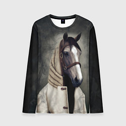 Лонгслив мужской Конь в пальто в прямом смысле, цвет: 3D-принт
