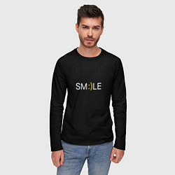 Лонгслив мужской Надпись smile, цвет: 3D-принт — фото 2