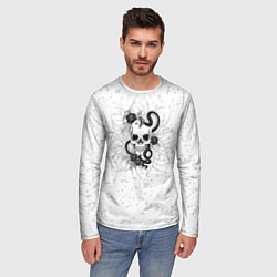 Лонгслив мужской Череп со змеей тату, цвет: 3D-принт — фото 2