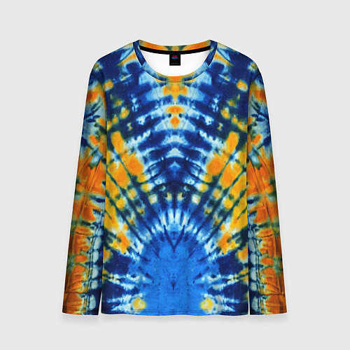 Мужской лонгслив Tie dye стиль хиппи / 3D-принт – фото 1