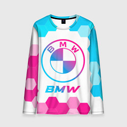 Мужской лонгслив BMW neon gradient style