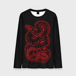 Лонгслив мужской Красная неоновая змея, цвет: 3D-принт