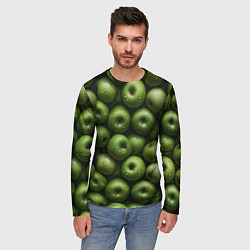 Лонгслив мужской Сочная текстура из зеленых яблок, цвет: 3D-принт — фото 2
