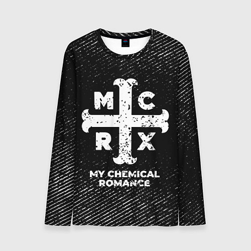 Мужской лонгслив My Chemical Romance с потертостями на темном фоне / 3D-принт – фото 1