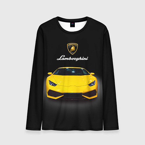 Мужской лонгслив Итальянский спорткар Lamborghini Aventador / 3D-принт – фото 1