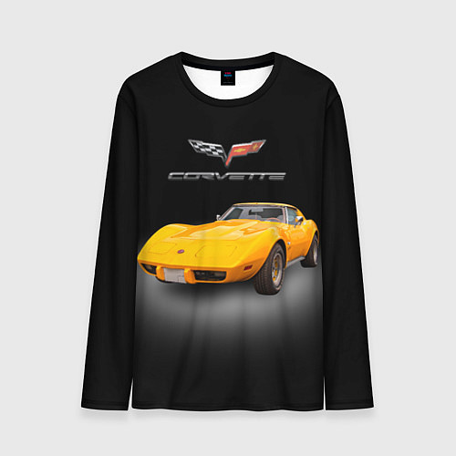Мужской лонгслив Американский спорткар Chevrolet Corvette Stingray / 3D-принт – фото 1