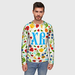 Лонгслив мужской ХВ с цветочным узором на Пасху, цвет: 3D-принт — фото 2