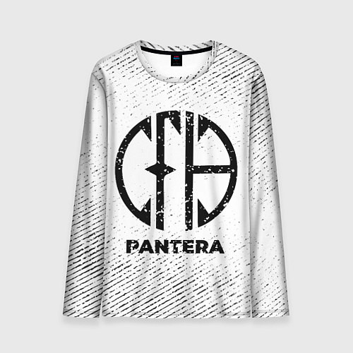 Мужской лонгслив Pantera с потертостями на светлом фоне / 3D-принт – фото 1