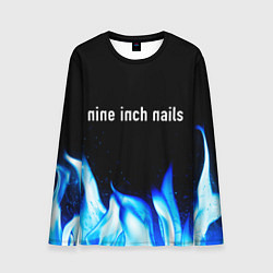 Лонгслив мужской Nine Inch Nails blue fire, цвет: 3D-принт