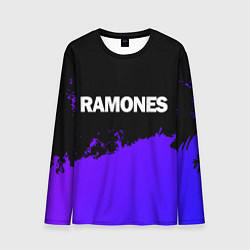 Мужской лонгслив Ramones purple grunge