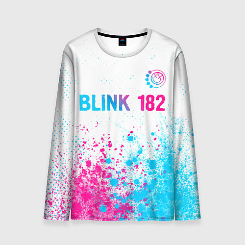 Мужской лонгслив Blink 182 neon gradient style: символ сверху / 3D-принт – фото 1