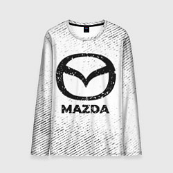 Лонгслив мужской Mazda с потертостями на светлом фоне, цвет: 3D-принт