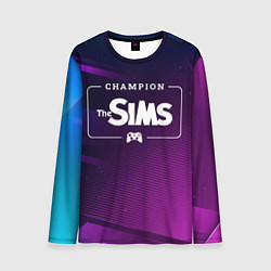 Лонгслив мужской The Sims gaming champion: рамка с лого и джойстико, цвет: 3D-принт