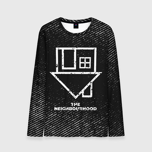 Мужской лонгслив The Neighbourhood с потертостями на темном фоне / 3D-принт – фото 1