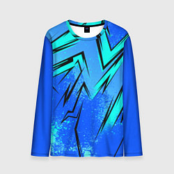 Мужской лонгслив Sport uniform - синие брызки