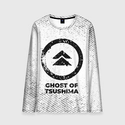 Лонгслив мужской Ghost of Tsushima с потертостями на светлом фоне, цвет: 3D-принт