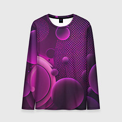 Лонгслив мужской Фиолетовые шары, цвет: 3D-принт