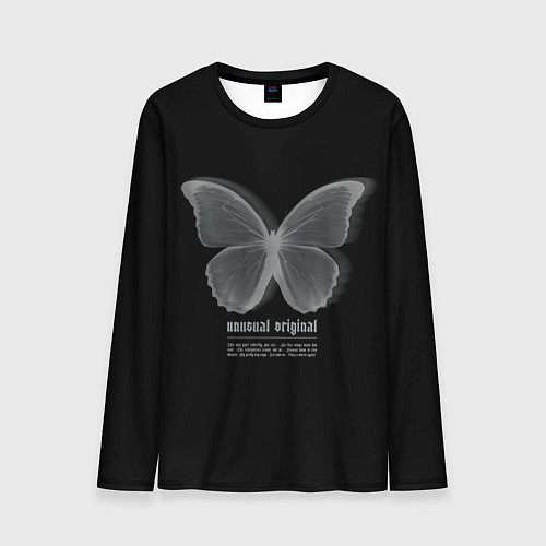 Мужской лонгслив Butterfly unusualy original / 3D-принт – фото 1