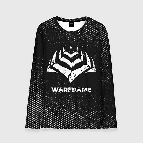 Мужской лонгслив Warframe с потертостями на темном фоне / 3D-принт – фото 1